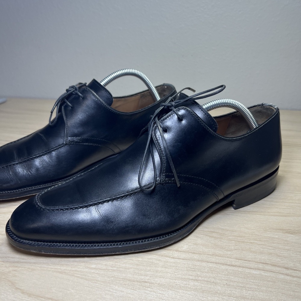 Magnanni Basilio Black Leather Oxford Apron Toe Made in Spain Men's 10 (12436) - Picture 2 of 13